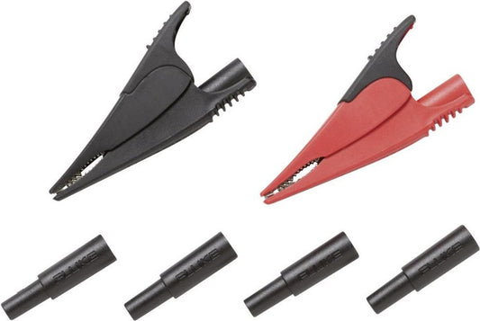 Fluke Sicherheits-Abgreifklemmen-Set Steckanschluss 4 mm CAT III 1000 V, CAT IV 600 V Schwarz, Rot AC285-FTP (4073928)