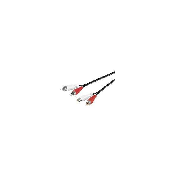 Microconnect 2xRCA/2xRCA 5m cavo audio Nero, Rosso, Bianco
