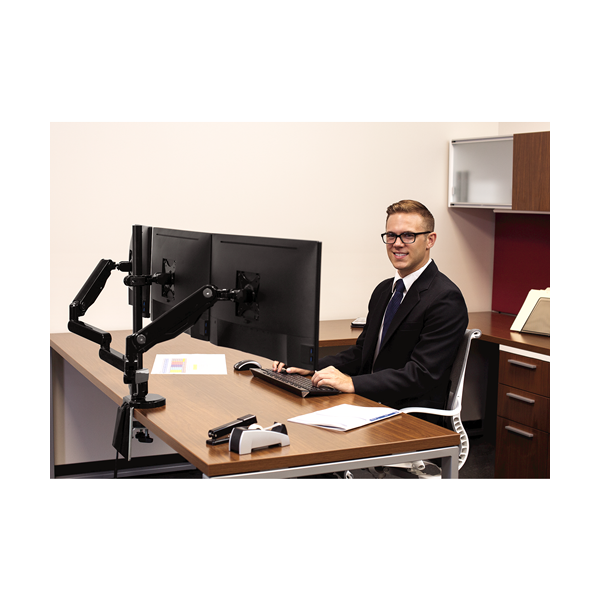 Fellowes Platinum Series 8042601 Supporti a parete per TV 76,2 cm [30] Nero (Fellowes 8042601 Platinum Series Triple Monitor Arm)