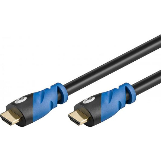 Goobay 72316 cavo HDMI 1 m HDMI tipo A [Standard] Nero, Blu (Goobay Premium HDMI cable Ethernet 4K)