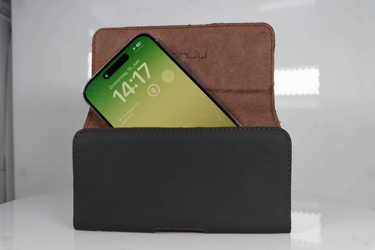 honju horizon Glattleder Grteltasche  Apple iPhone 14 Plus/14 Pro Max/13/12/11 Pro Max & XS Max  schwarz  bulk  62077 (62077)