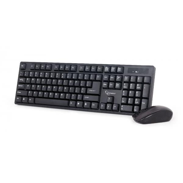 Gembird KBS-W-01 tastiera Mouse incluso Universale RF Wireless QWERTY Inglese Nero (Gembird KBS-W-01 - tastatur og mus-s?t)