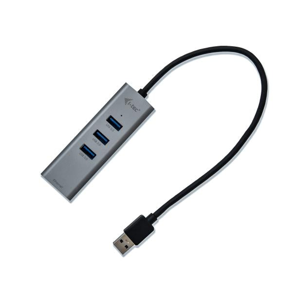 i-tec Metal U3METALG3HUB hub di interfaccia USB 3.2 Gen 1 [3.1 Gen 1] Type-A 5000 Mbit/s Grigio (i-tec USB 3.0 Metal HUB 3 Port)