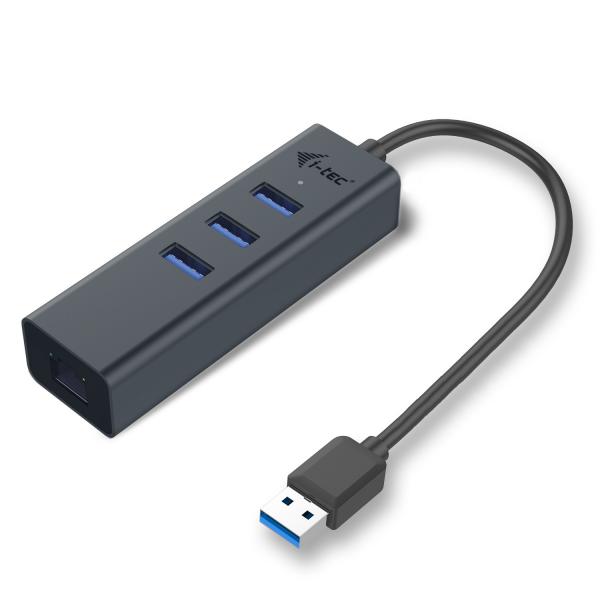 i-tec Metal U3METALG3HUB hub di interfaccia USB 3.2 Gen 1 [3.1 Gen 1] Type-A 5000 Mbit/s Grigio (i-tec USB 3.0 Metal HUB 3 Port)