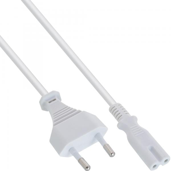 InLine Cavo alimentaz. spina Italiana presa Euro 8 C7, bianco, 1m