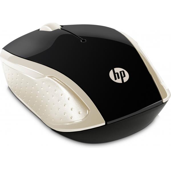 HP 200 (Silk Gold) mouse Ambidestro RF Wireless Ottico 1000 DPI
