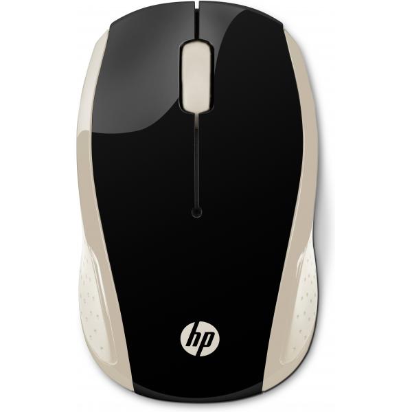 HP 200 (Silk Gold) mouse Ambidestro RF Wireless Ottico 1000 DPI