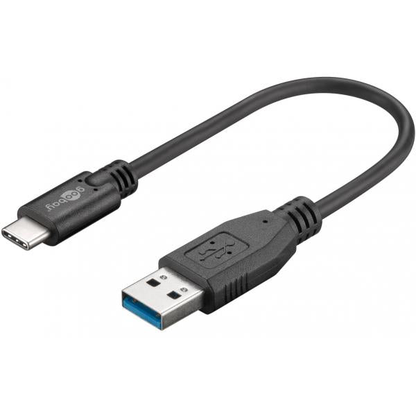 Goobay 45247 cavo USB USB 3.2 Gen 1 [3.1 Gen 1] 0,15 m USB A USB C Nero (Goobay USB-C to USB A 3.0. M/M 5Gbps.)