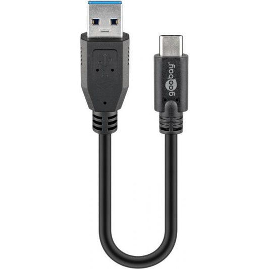Goobay 45247 cavo USB USB 3.2 Gen 1 [3.1 Gen 1] 0,15 m USB A USB C Nero (Goobay USB-C to USB A 3.0. M/M 5Gbps.)