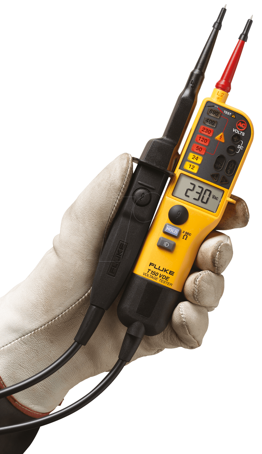 Fluke T150/VDE Multimeter Digitales Multimeter CAT II 500V,CAT III 600V (4093109)