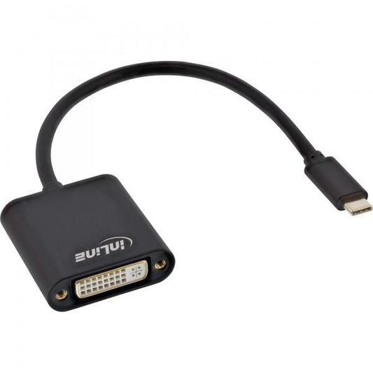 InLine Convertitore Video USB Type-C maschio a DVI femmina, nero, 0,2 m