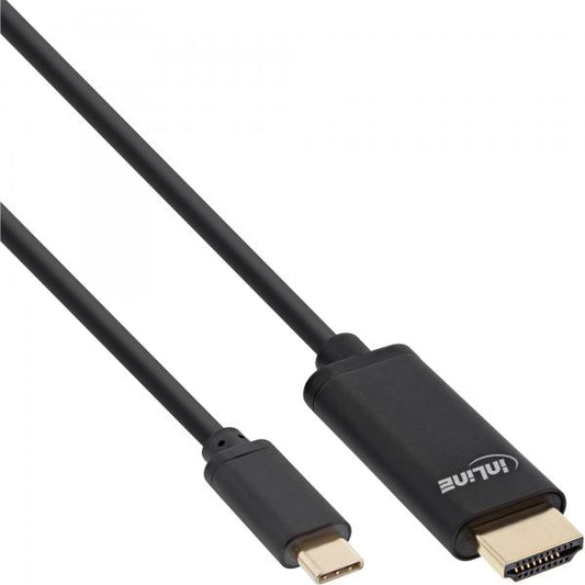 InLine Cavo USB display , spinaa USB-C a spina HDMI (DP Alt.), 4K2K, nero, 1m
