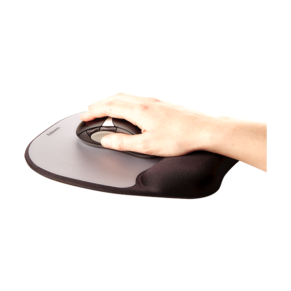 Fellowes 9175801 tappetino per mouse Nero, Argento