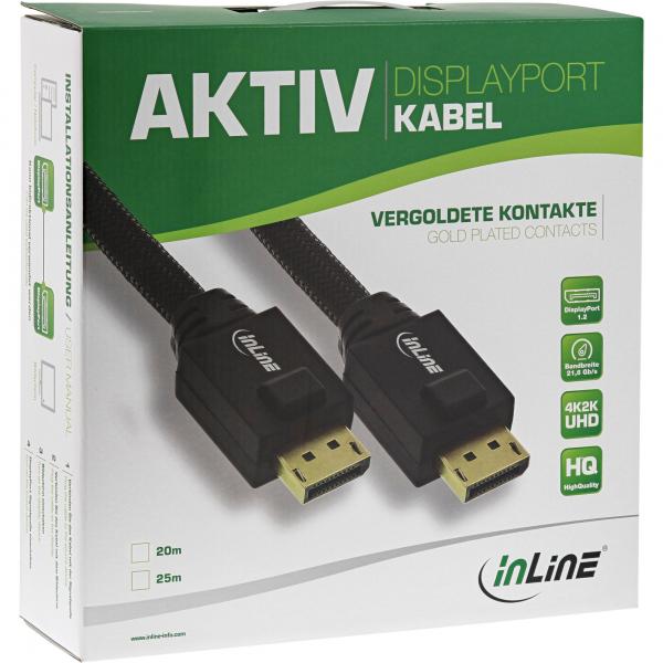 InLine Cavo DisplayPort Attivo maschio / maschio, 1m, 4K2K, UHD, FullHD, dorato