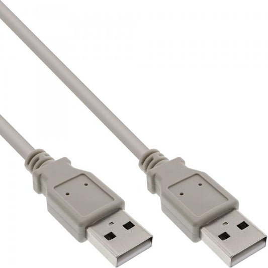 InLine Cavo USB 2.0 A maschio / A maschio, 0,3m, beige