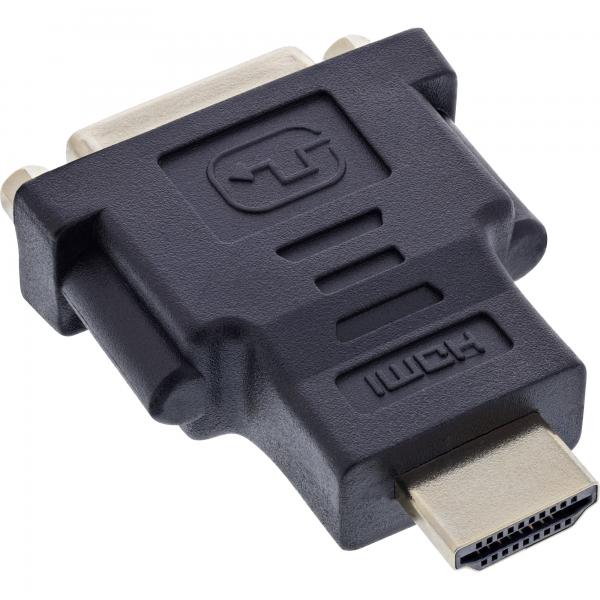 InLine Adattatore HDMI-DVI, Typ A M a DVI-D 24+1 F, dorato, 4K2K Compatibile
