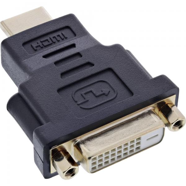 InLine Adattatore HDMI-DVI, Typ A M a DVI-D 24+1 F, dorato, 4K2K Compatibile