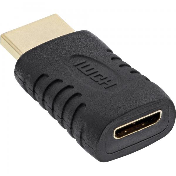 InLine Adattatore HDMI Typ A M a Mini HDMI Typ C F, dorato, 4K2K Compatibile