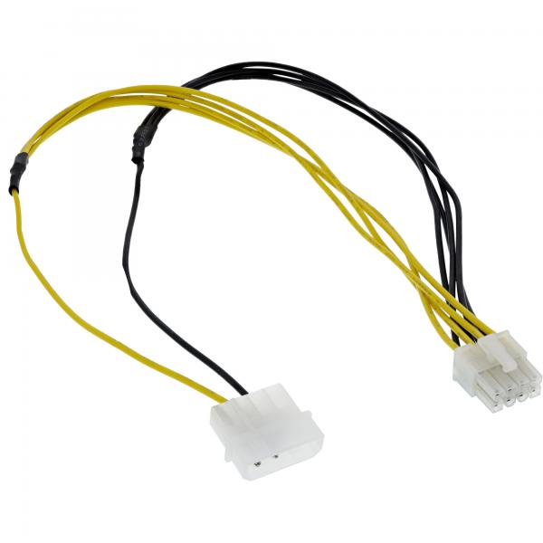 InLine Cavo di alimentazione int. da 8 pin EPS 12V F 4pin 5,25" M, 0,45m