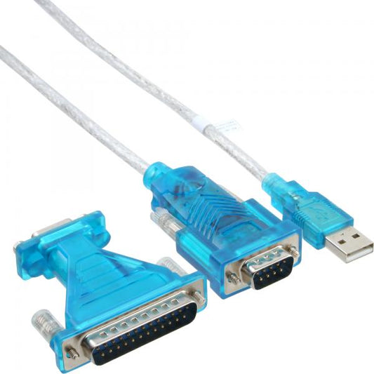 InLine Adattatore USB A / Seriale RS232 Sub-D 9pin, 1,8m con ad. AT 9/25pin