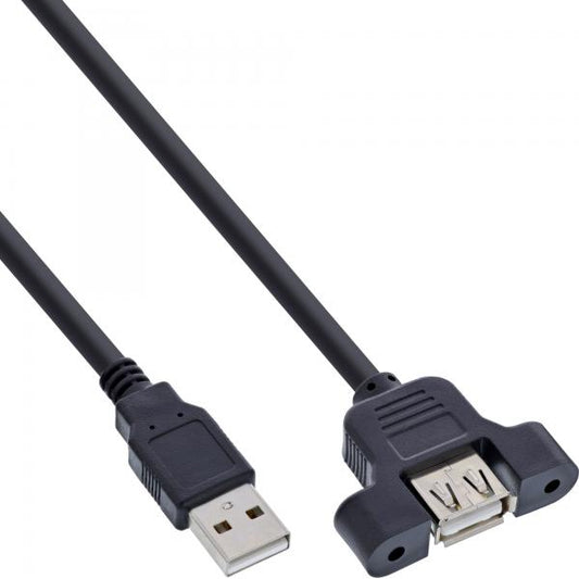 InLine Cavo USB 2.0 pannello A femmina / A maschio, 0,6m