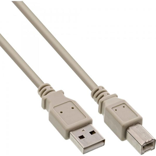InLine Cavo USB 2.0 A maschio / B maschio, 1,8m, beige, bulk