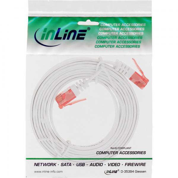 InLine Cavo patch Lan Slim, U/UTP, Cat.6, bianco, 2m