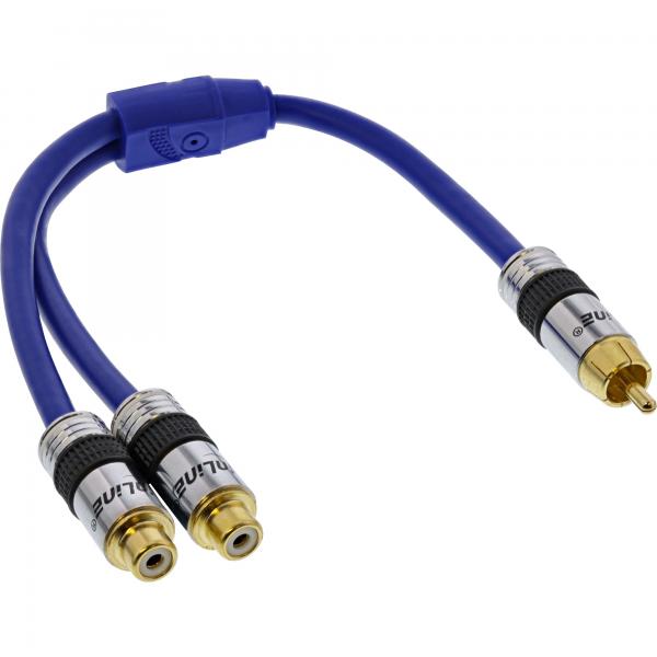 InLine Cavo Audio sdoppiatore Y, da 1xRCA M a 2x RCA F, 0,25mt, PREMIUM