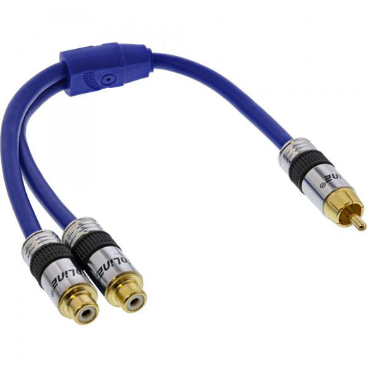 InLine Cavo Audio sdoppiatore Y, da 1xRCA M a 2x RCA F, 0,25mt, PREMIUM