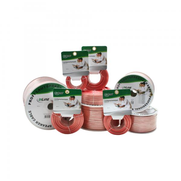 InLine Cavo per altoparlanti , 2x2,5mm, CCA, trasparente, 100m