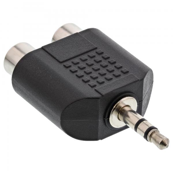 InLine Adattatore Audio, 3,5mm Jack maschio a 2x RCA femmina, Stereo, Y form