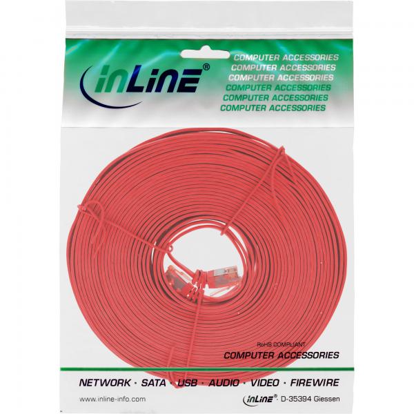 InLine Cavo patch Lan Slim, U/UTP, Cat.6, rosso, 10m