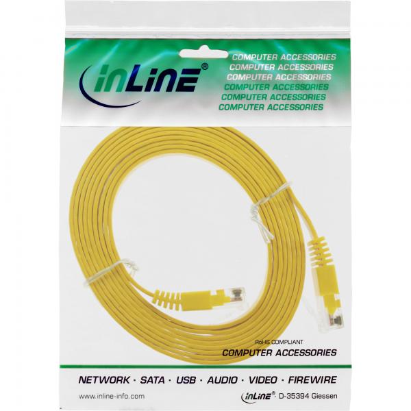 InLine Cavo patch Lan Slim, U/UTP, Cat.6, giallo, 1m