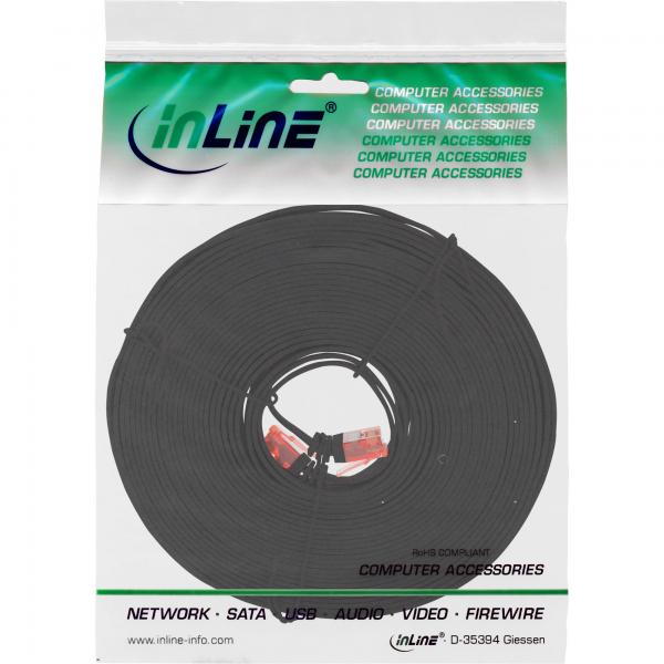 InLine Cavo patch Lan Slim, U/UTP, Cat.6, nero, 15m