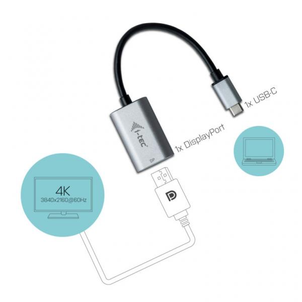 i-tec Metal USB-C Display Port Adapter 4K/60Hz (i-Tec - USB-C 3.1)