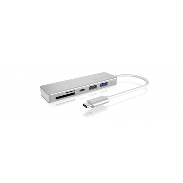 ICY BOX IB-HUB1413-CR USB 3.2 Gen 1 (3.1 Gen 1) Type-C 5000 Mbit/s Argento