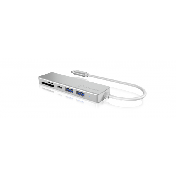 ICY BOX IB-HUB1413-CR USB 3.2 Gen 1 (3.1 Gen 1) Type-C 5000 Mbit/s Argento