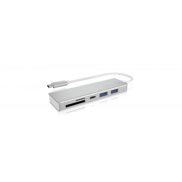 ICY BOX IB-HUB1413-CR USB 3.2 Gen 1 (3.1 Gen 1) Type-C 5000 Mbit/s Argento