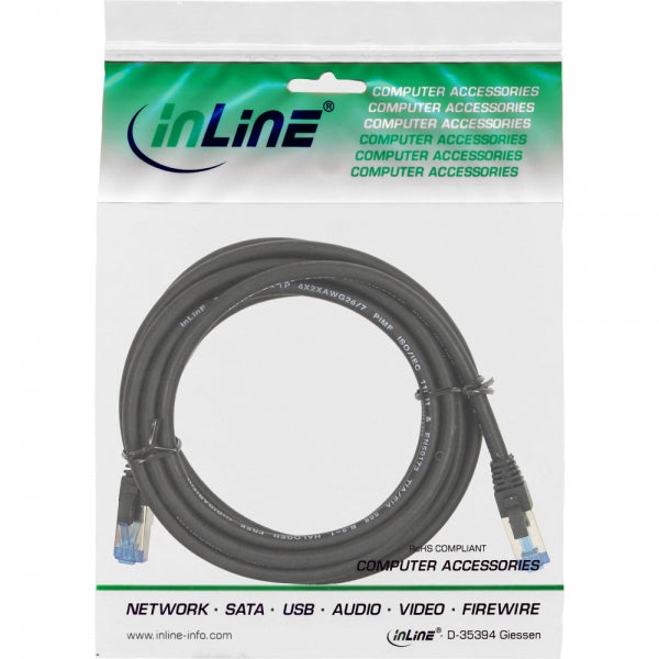 InLine 4043718189243 cavo di rete Nero 0,5 m Cat6a S/FTP (S-STP)