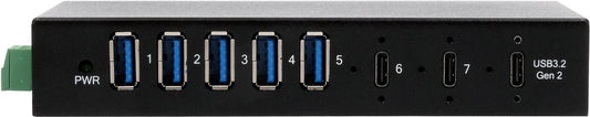 EXSYS GmbH 7-Port USB 3.2 Gen 2x1 Metall HUB, 2x C + 5x A-Anschluss (EX-12297HMS)