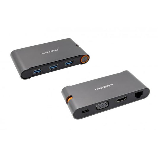 EXSYS EX-1220HM hub di interfaccia USB 3.2 Gen 1 (3.1 Gen 1) Type-C 5000 Mbit/s Nero