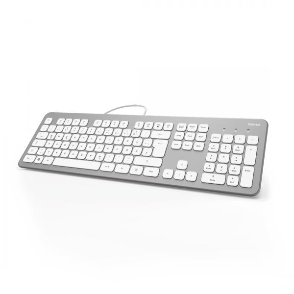 Hama KC-700 tastiera USB QWERTZ Tedesco Argento