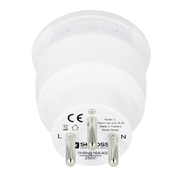 Hama Combo World to Israel adattatore per presa di corrente Bianco