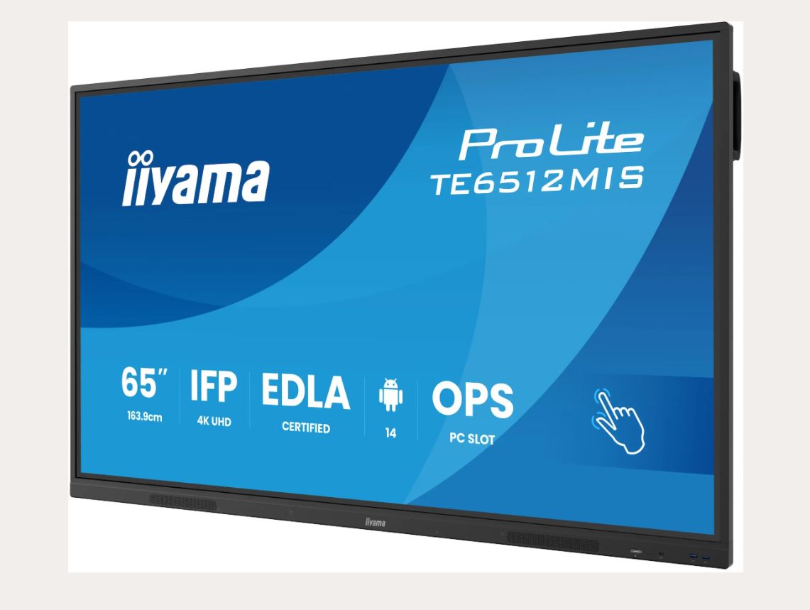 iiyama 65" iiWare13E , Android 14, EDLA/non-EDLA, 8/128GB, 40-Points PureTouch IR with Zero Gap - Air bonding, 3840x2160, UHD VA panel, Fan-less, Speakers 2x 20W front, VGA, HDMI 2x HDMI-out, 2x USB-