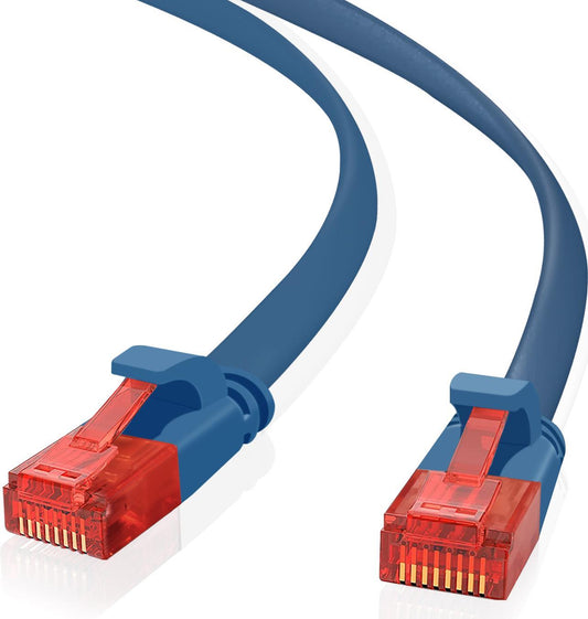 Helos Ultra Slim - Patch-Kabel - RJ-45 (M) zu RJ-45 (M) - 20 m - UTP - CAT 6 - Knickschutzmanschette - Blau