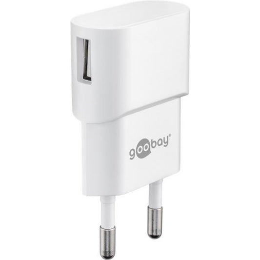 Goobay 44948 Caricabatterie per dispositivi mobili Universale Nero AC Interno (Goobay USB Charger. 1x USB Port. White)