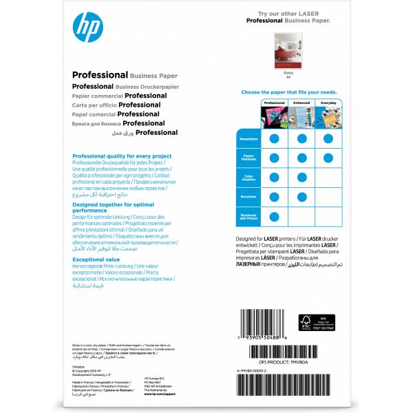HP Carta opaca professionale originale per stampa laser: formato A4, 200 g/m