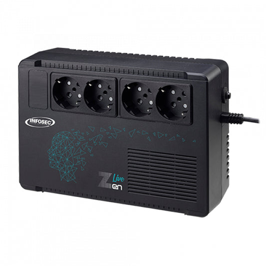 Infosec Zen Live 500 gruppo di continuit [UPS] A linea interattiva 0,5 kVA 300 W 4 presa[e] AC (Zen Live 500 - Warranty: 24M)