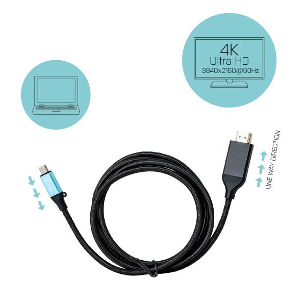 i-tec Cavo adattatore USB-C 3.1 per HDMI 4K / 60Hz 200cm (USB-C HDMI CABLE 4K 2M - ADAPTER 4K/60HZ)