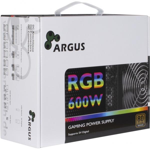 Inter-Tech Argus RGB-600W II alimentatore per computer ATX Nero